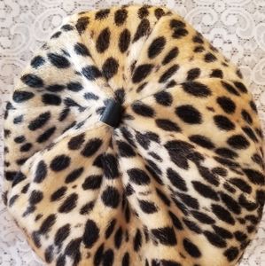 Vintage Faux Leopard Beret